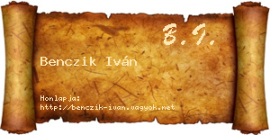 Benczik Iván névjegykártya